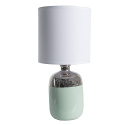Clayre & Eef Lampe de table Ø 15x33 cm  Blanc Couleur argent Céramique Rond