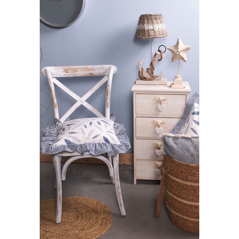Clayre & Eef Lampenvoet   22x12x37 cm  Beige Hout Rechthoek Anker