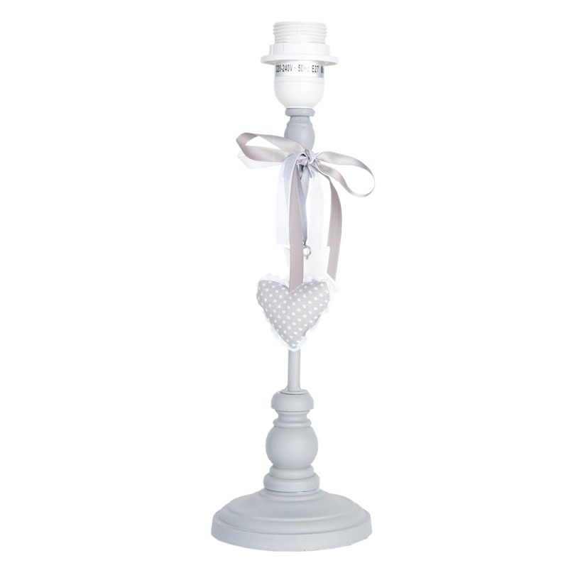Clayre & Eef Lampenvoet   Ø 12x38 cm  Grijs Hout Rond Hart