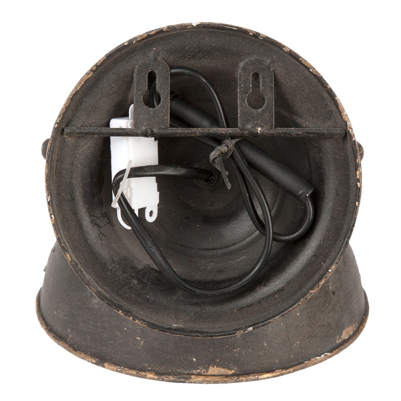 Clayre & Eef Lampada da parete 21x30x19 cm  Nero Ferro Rotondo