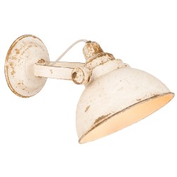Clayre & Eef Wandlamp  21x30x19 cm  Wit Ijzer Rond