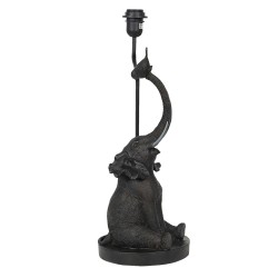Clayre & Eef Lamp Base  33x33x57 cm  Black Porcelain Round Elephant
