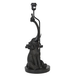 Clayre & Eef Base della lampada 33x33x57 cm  Nero Porcellana Rotondo Elefante