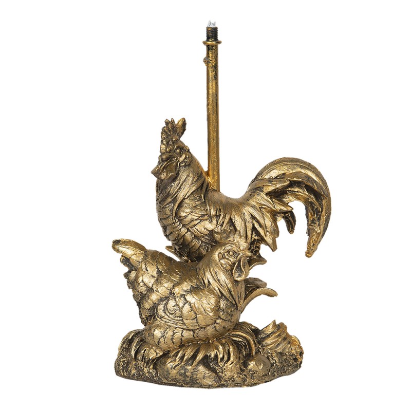 Clayre & Eef Decoration Rooster 19x19x30 cm Gold colored Polyresin Oval Rooster