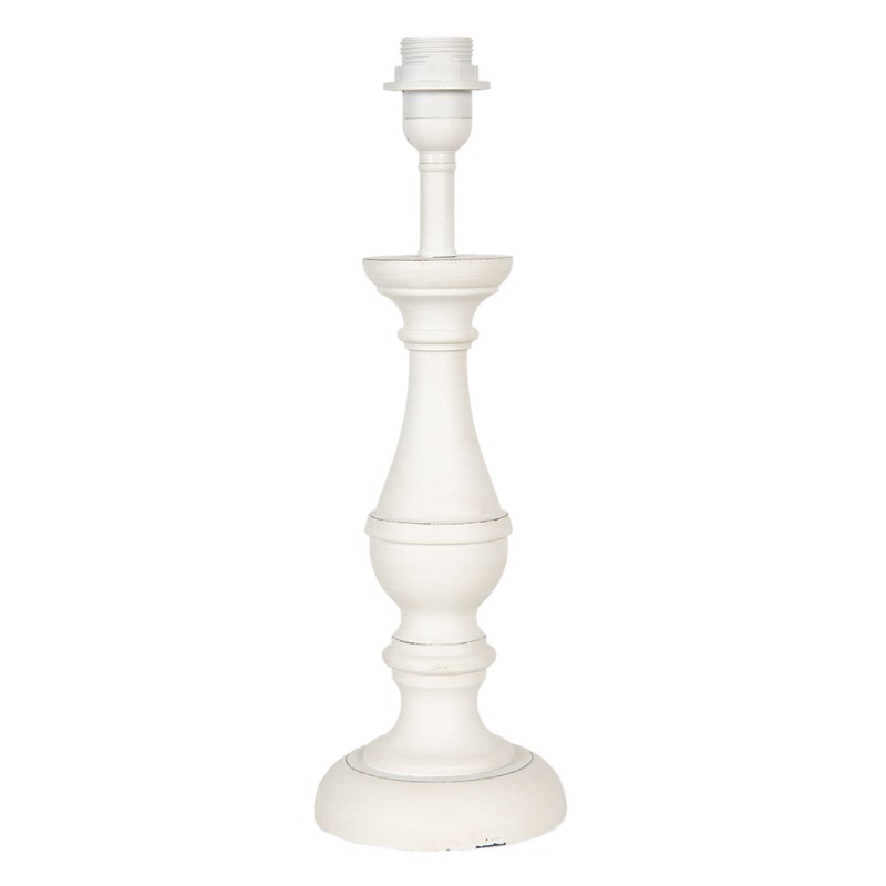Clayre & Eef Lamp Base  Ø 13x41 cm  White Wood Round