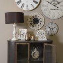 Clayre & Eef Piede de lampe Ø 13x41 cm  Blanc Bois Rond