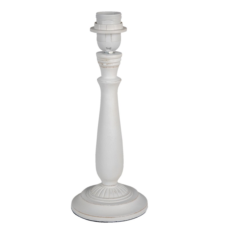 Clayre & Eef Lampenvoet   Ø 12x32 cm  Wit Hout