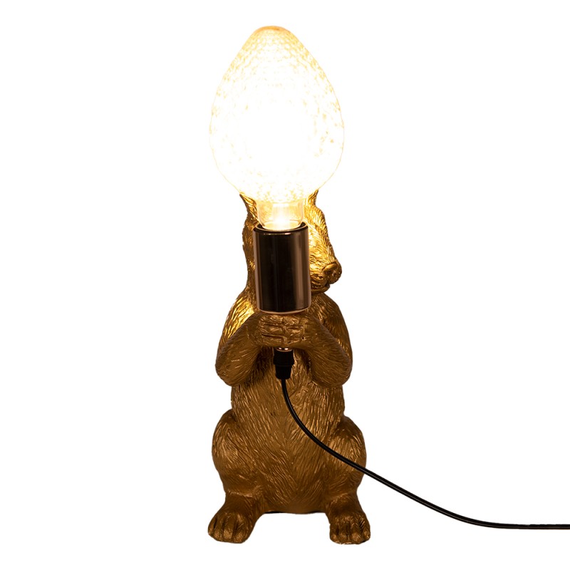 Clayre & Eef Bureaulamp Konijn 13x17x36 cm  Goudkleurig Kunststof