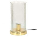 Clayre & Eef Lampada da tavolo Ø 15x27 cm  Color oro Vetro Metallo Rotondo