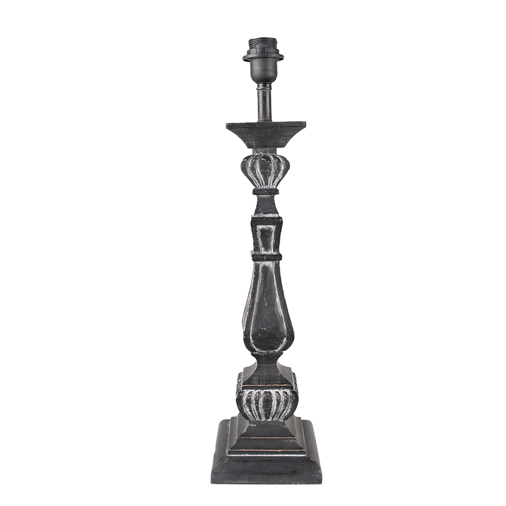 Clayre&Eef Lampenvoet 15x15x59 cm Zwart MDF afbeelding