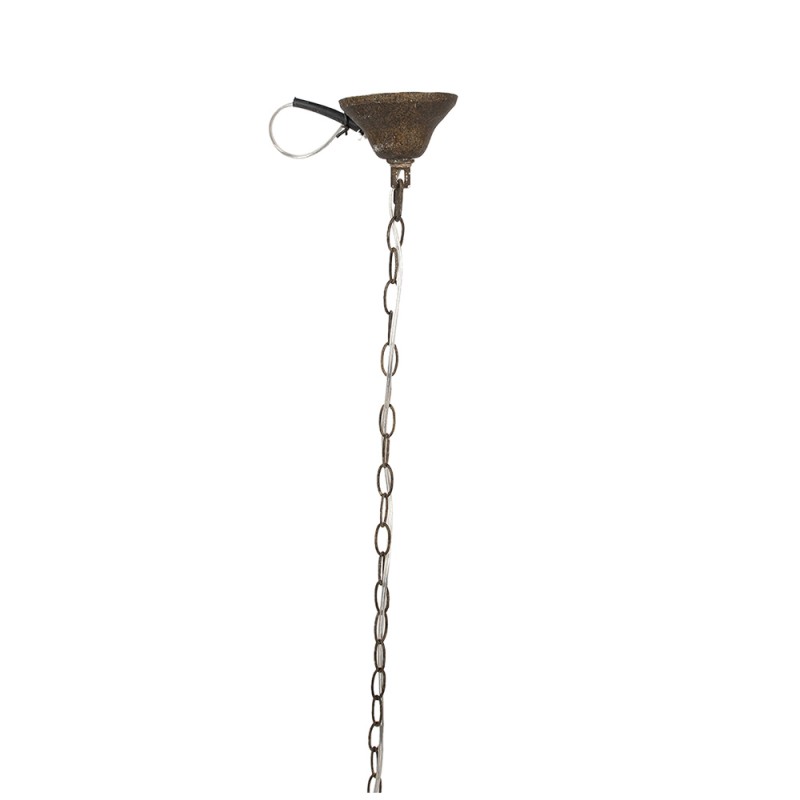 Clayre & Eef Pendant Lamp Teapot 37x20x26 cm Beige Green Iron