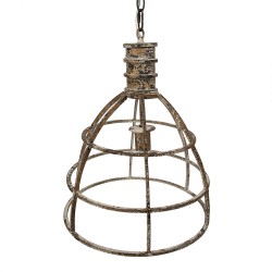 Clayre & Eef Lampada a Sospensione Ø 39x47 cm Beige Ferro