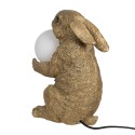 Clayre & Eef Lampe de table Lapin 27x19x35 cm Couleur or Polyrésine