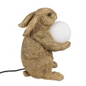 Clayre & Eef Lampe de table Lapin 27x19x35 cm Couleur or Polyrésine