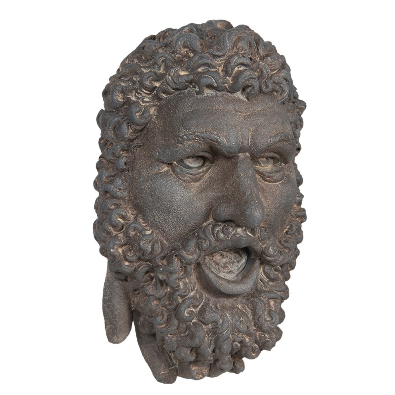 Clayre & Eef Décoration murale Visage 29x19x42 cm Gris Céramique Ovale