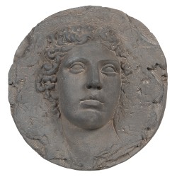 Clayre & Eef Wanddekoration Ø 42x18 cm Grau Keramik Rund Gesicht