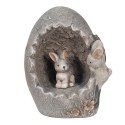 Clayre & Eef Décoration Lapin 22x18x27 cm Gris Pierre
