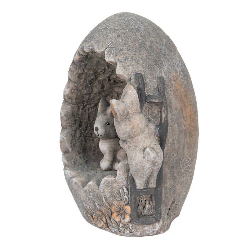 Clayre & Eef Décoration Lapin 22x18x27 cm Gris Pierre