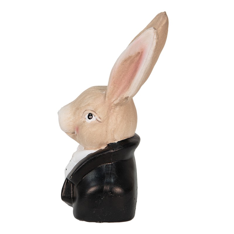 Clayre & Eef Figurine Lapin 11x9x19 cm Noir Pierre