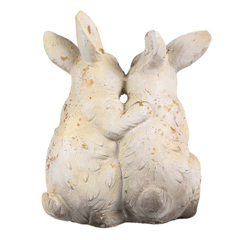 Clayre & Eef Figurine décorative Lapin 33 cm Marron Beige Matériau céramique