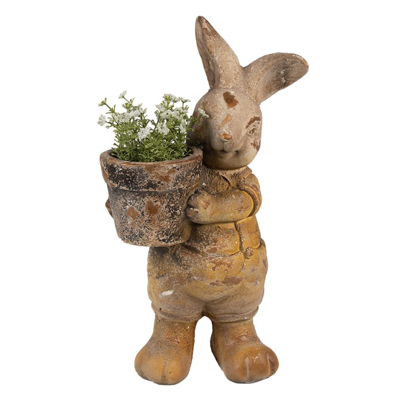 Clayre & Eef Planter Rabbit 41 cm Brown Ceramic material