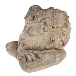 Clayre & Eef Planter Head 20x20x19 cm Grey Beige Ceramic material