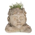 Clayre & Eef Fioriera Testa 20x20x19 cm Grigio Beige Materiale ceramico