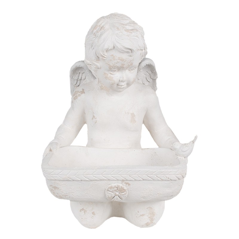 Clayre & Eef Statuetta decorativa Angelo 36x39x51 cm Bianco Materiale ceramico