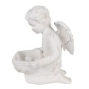 Clayre & Eef Statuetta decorativa Angelo 36x39x51 cm Bianco Materiale ceramico