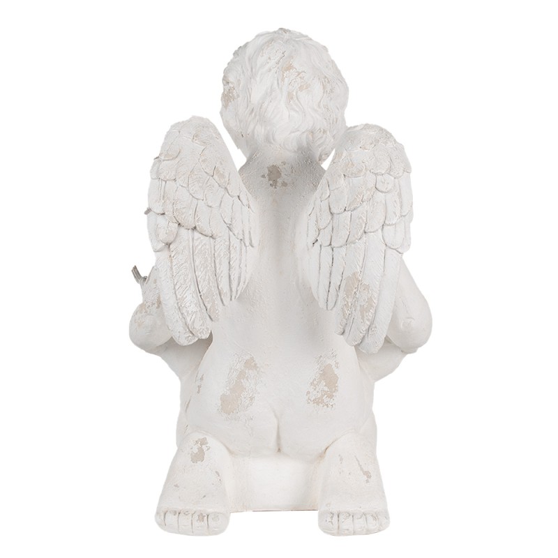 Clayre & Eef Statuetta decorativa Angelo 36x39x51 cm Bianco Materiale ceramico