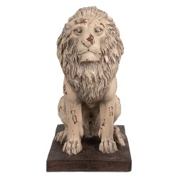 Clayre & Eef Decoratie Beeld Leeuw 30x23x45 cm Beige Bruin Keramisch materiaal