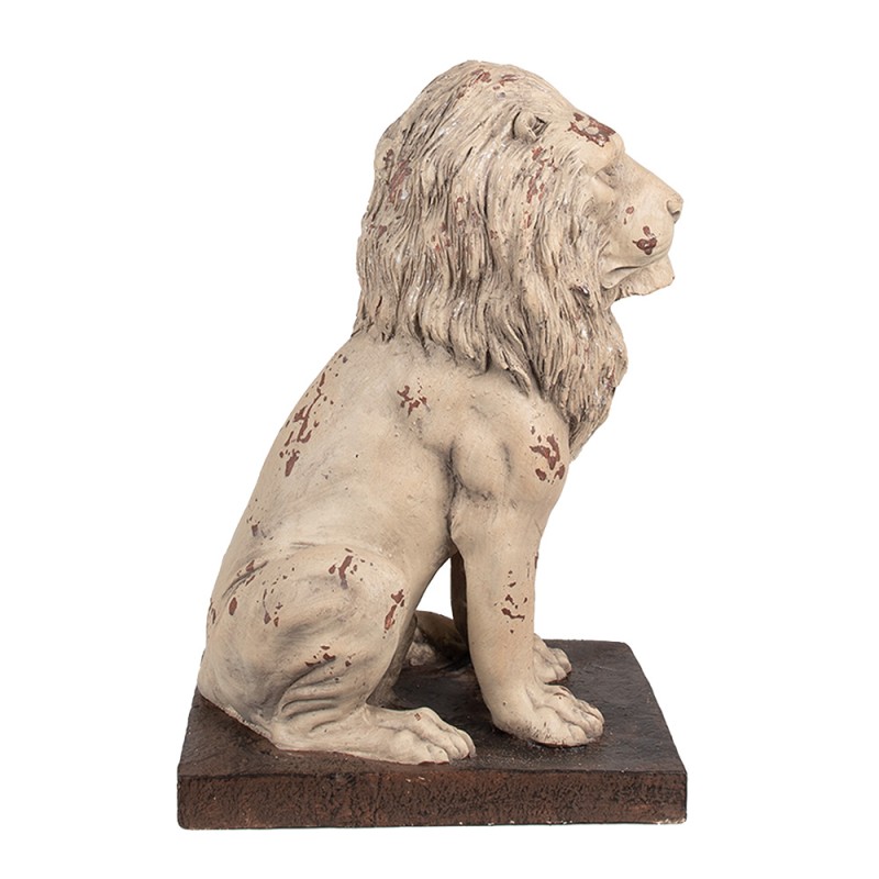 Clayre & Eef Dekorationsfigur Löwe 30x23x45 cm Beige Braun Keramikmaterial