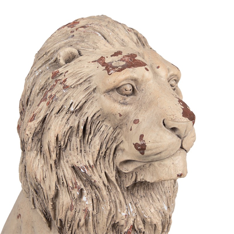 Clayre & Eef Dekorationsfigur Löwe 30x23x45 cm Beige Braun Keramikmaterial