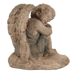 Clayre & Eef Statuetta Angelo 36 cm Beige Materiale ceramico