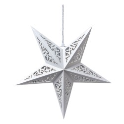 Clayre & Eef Hanging star 45x15x45 cm White Paper