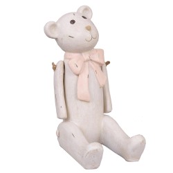 Clayre & Eef Dekorationsfigur Bär 14x9x18 cm Weiß Polyresin