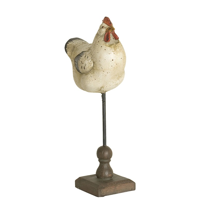Clayre & Eef Figur Huhn 13x8x32 cm Beige Polyresin