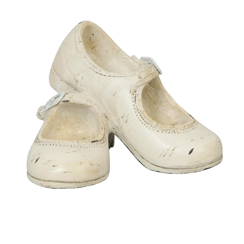 Clayre & Eef Statuetta Scarpa 12x10x8 cm Beige Poliresina