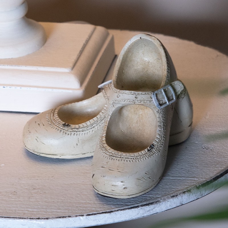 Clayre & Eef Figurine Shoe 12x10x8 cm Beige Polyresin