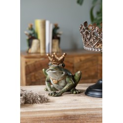 Clayre & Eef Candle holder 14x14x13 cm Green Polyresin