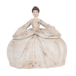 Clayre & Eef Scatola dei gioielli Signora 22x18x21 cm Beige Poliresina