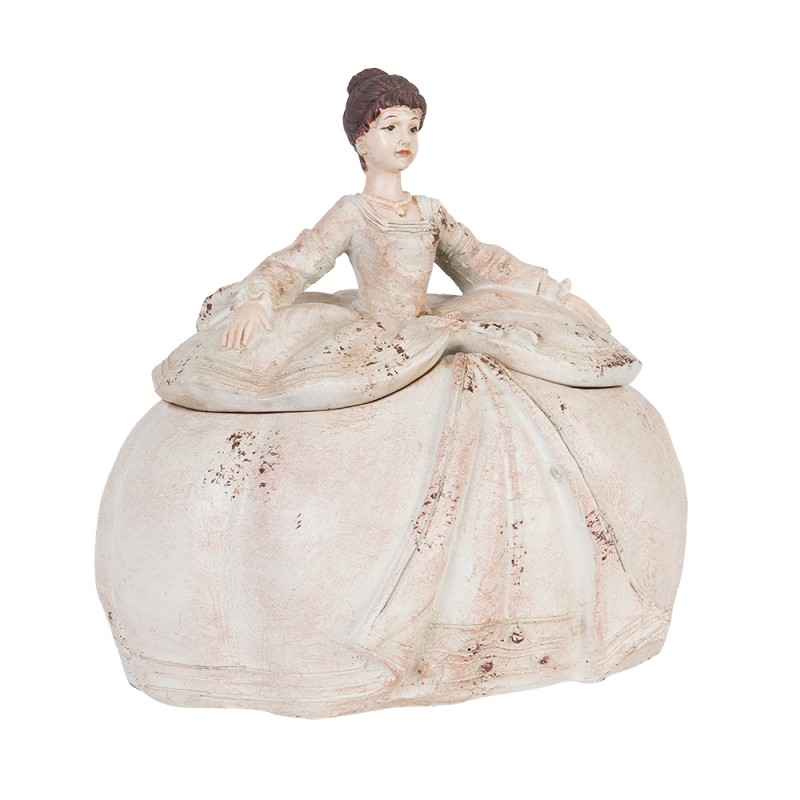 Clayre & Eef Boîte à bijoux Dame 22x18x21 cm Beige Polyrésine