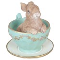 Clayre & Eef Figurine Lapin 8x7x8 cm Vert Polyrésine