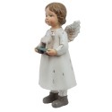 Clayre & Eef Statuetta Angelo 6x5x14 cm Bianco Poliresina