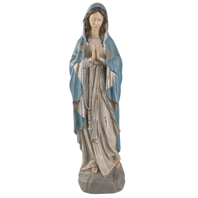 Clayre & Eef Statuetta Maria 15x11x50 cm Grigio Poliresina
