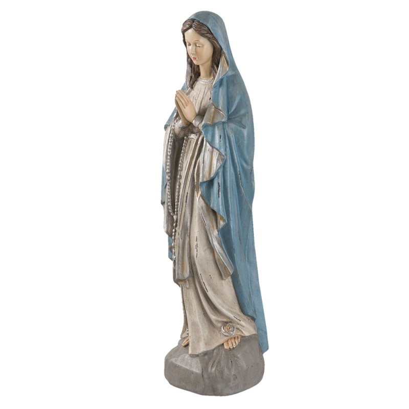 Clayre & Eef Statuetta Maria 15x11x50 cm Grigio Poliresina
