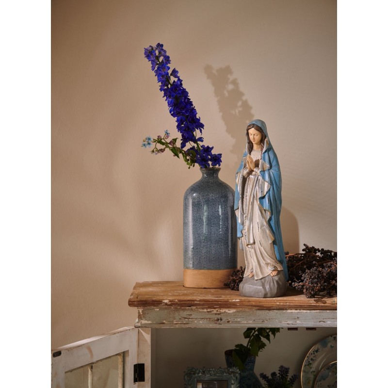 Clayre & Eef Statuetta Maria 15x11x50 cm Grigio Poliresina