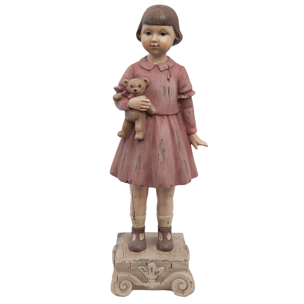 Clayre&Eef Beeld Meisje 9x7x24 cm Roze Polyresin afbeelding