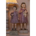 Clayre & Eef Figur Mädchen 10x8x28 cm Rosa Polyresin