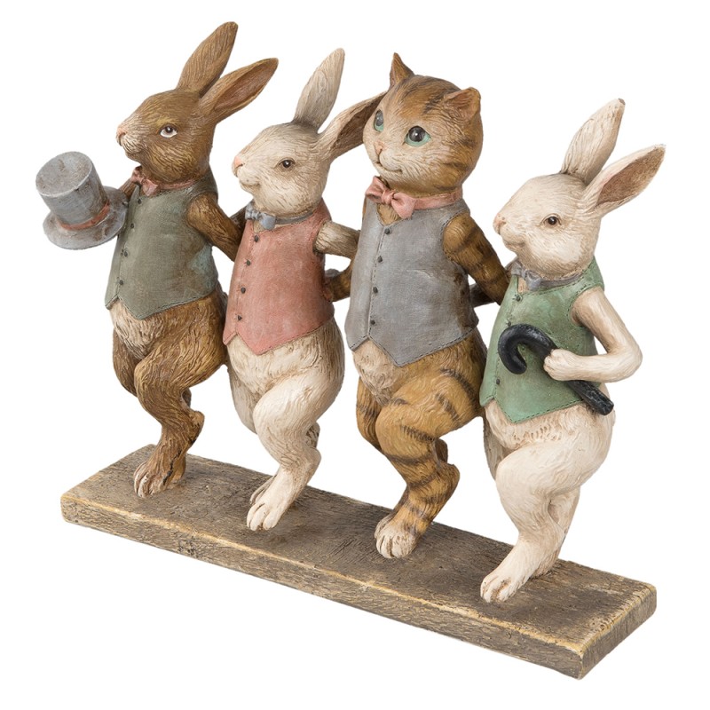 Clayre & Eef Figurine Animaux 23x6x19 cm Marron Polyrésine Animaux